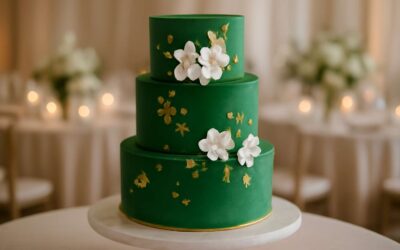 Glamorous wedding cake emerald green designs will elevate your big day.