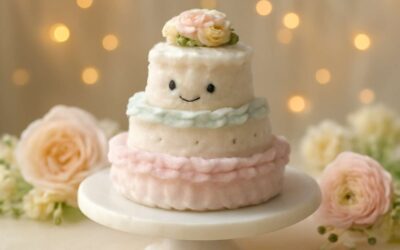 Whimsical wedding cake jellycat: a magical centerpiece for your big day.